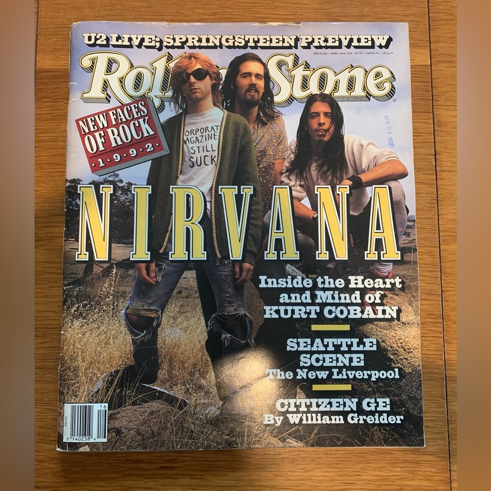 Iconic Rare Nirvana Rolling Stone Cover April 1992